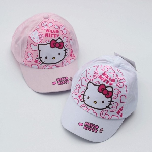 Детска шапка Hello Kitty: Бяла, Розова