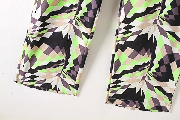 Οι γυναίκες λεπτή καλοκαίρι jumpsuit με πράσινο και μαύρο στοιχεία