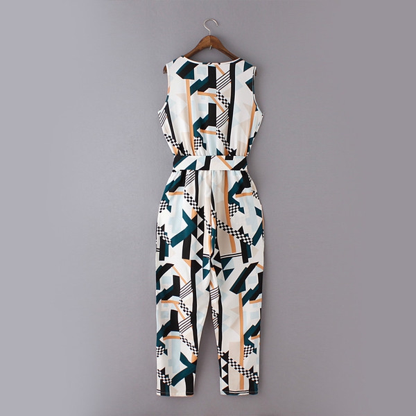 Οι γυναίκες πολύχρωμα jumpsuit με μακρύ παντελόνι