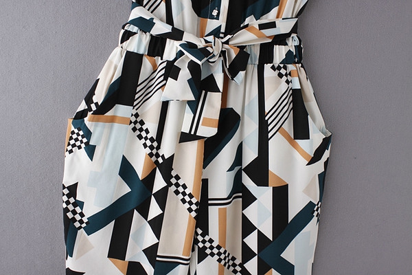 Οι γυναίκες πολύχρωμα jumpsuit με μακρύ παντελόνι