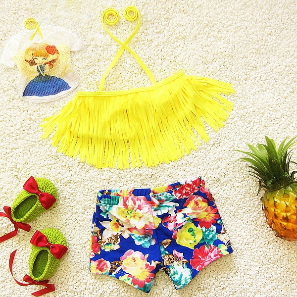 Детски луксозен бански с ресни: 2 варианта