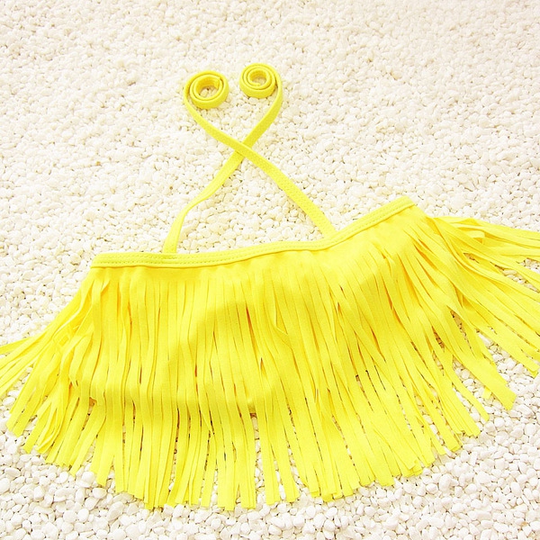 Детски луксозен бански с ресни: 2 варианта