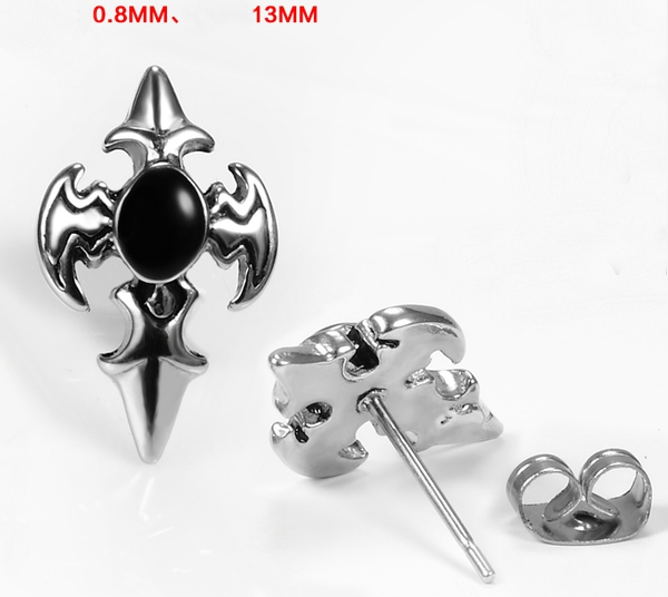 Мъжки обеци в черно-сребрист цвят - 2 размера и модела