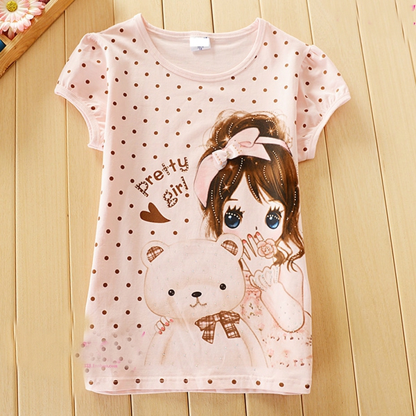 Тениски за момичета с принтове -пет модела.