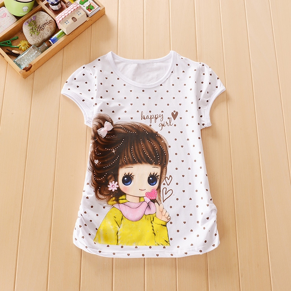 Тениски за момичета с принтове -пет модела.