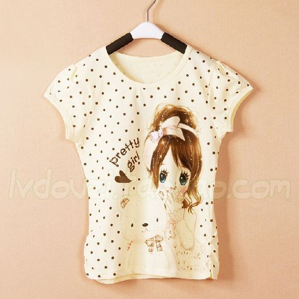 Тениски за момичета с принтове -пет модела.