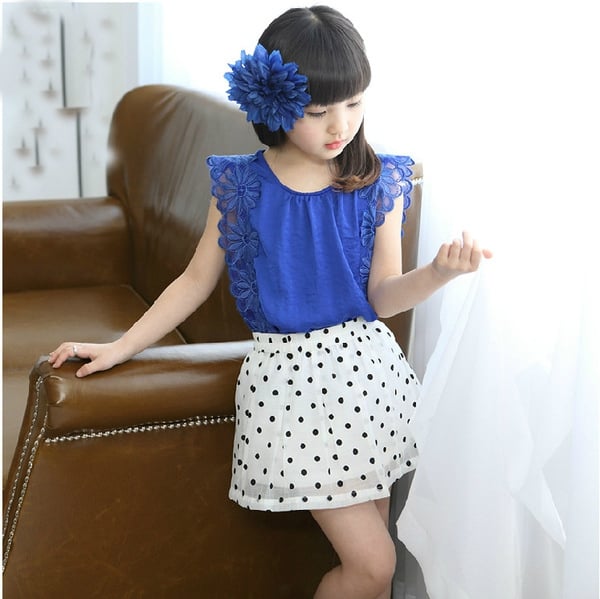 Παιδικό σετ για κορίτσια -φούστα και πουκάμισο-τέσσερα χρώματα.