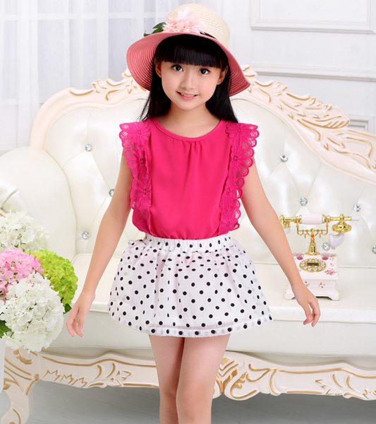 Παιδικό σετ για κορίτσια -φούστα και πουκάμισο-τέσσερα χρώματα.