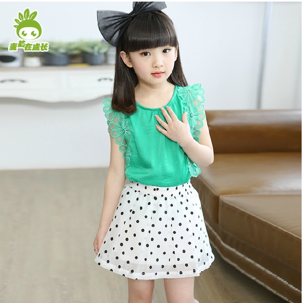 Παιδικό σετ για κορίτσια -φούστα και πουκάμισο-τέσσερα χρώματα.