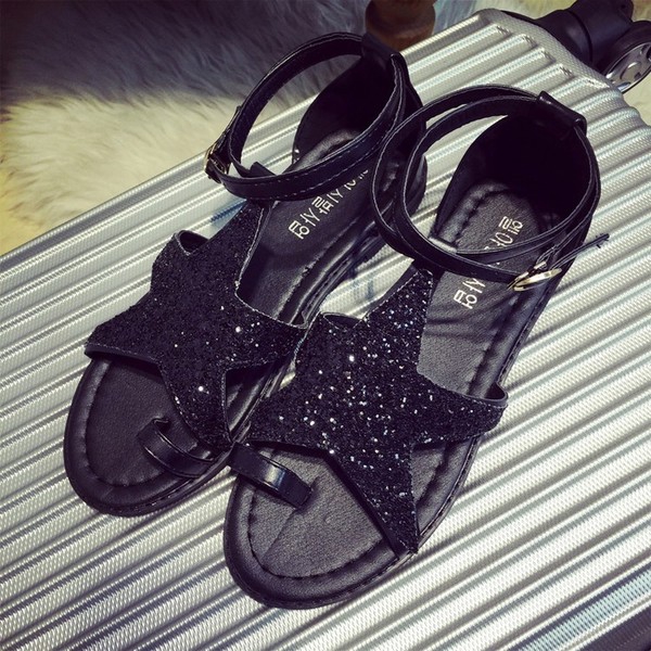 Κυρίες περιστασιακά σανδάλια με λαμπερά αστέρια