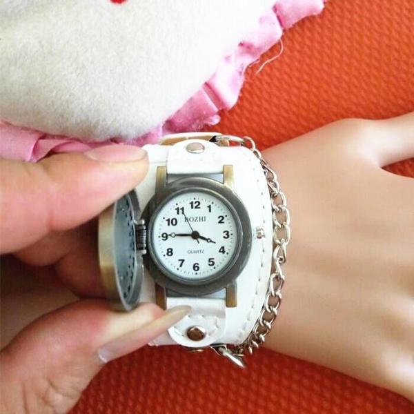 Ανδρικό ρολόι βραχιόλι  σε λευκό, καφέ και μαύρο χρώμα