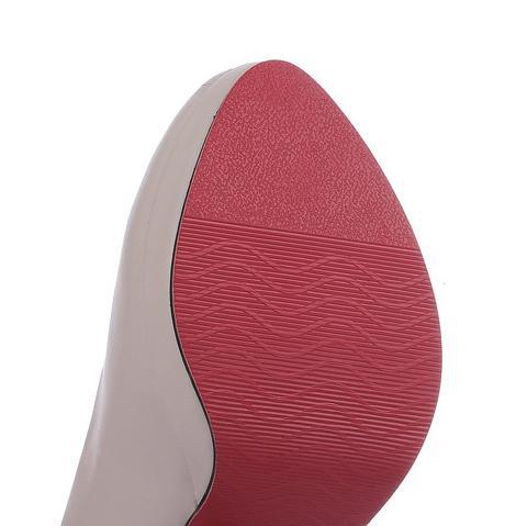 Дамски обувки с висок ток кремав и черен цвят