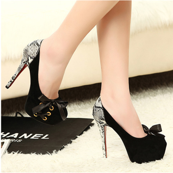 Ψηλοτάκουνα παπούτσια Γυναικεία μαύρο μπλε ροζ και κρέμα γάλακτος