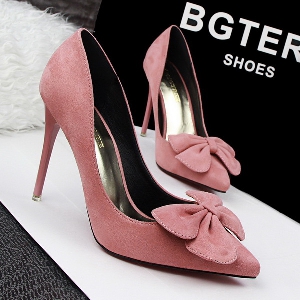 Дамски обувки с висок ток сив черен розов цикламен и червен цвят