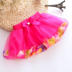 Шифонена пола с флорални мотиви-четири цвята.