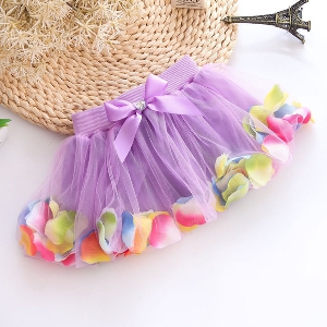 Шифонена пола с флорални мотиви-четири цвята.