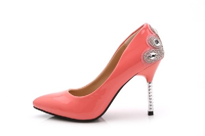 Дамски обувки с висок ток бял черен цикламен и розов цвят