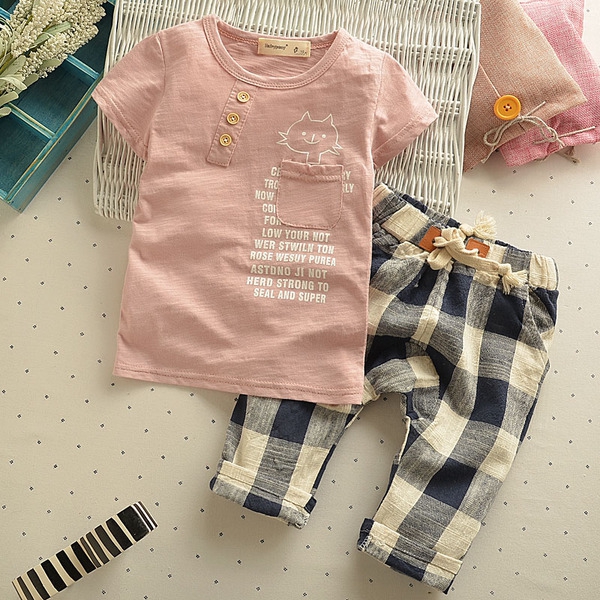 Σετ για κορίτσια - μπλουζάκι με παντελόνι - τρία χρώματα