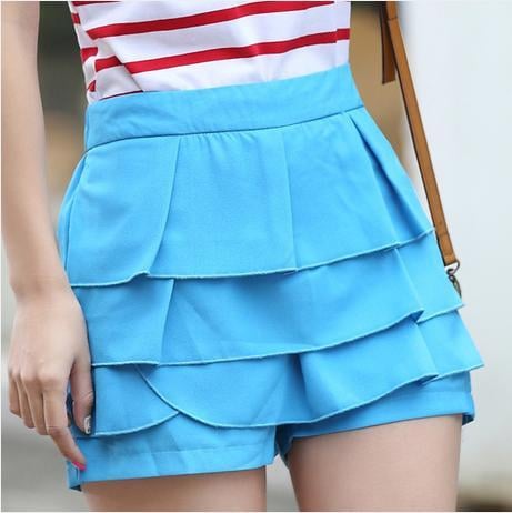 Οι γυναίκες χρωματιστό πλισέ σορτς