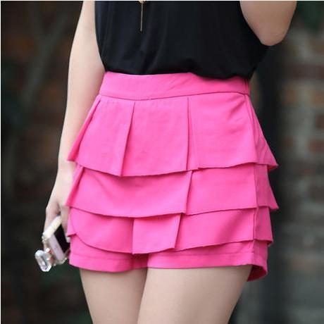 Οι γυναίκες χρωματιστό πλισέ σορτς