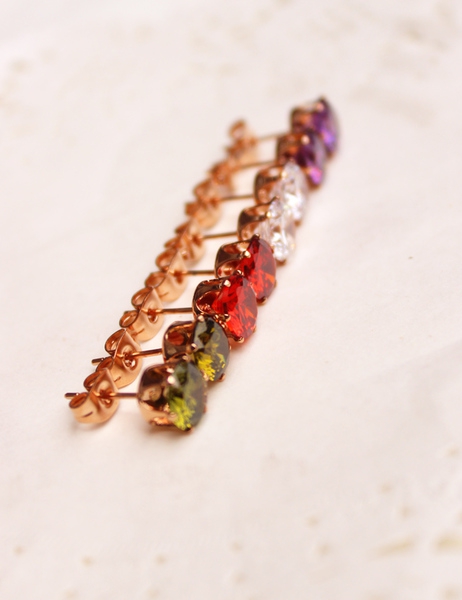 Πολύχρωμα γυναικεία σκουλαρίκια με 4 μοντέλα crystal