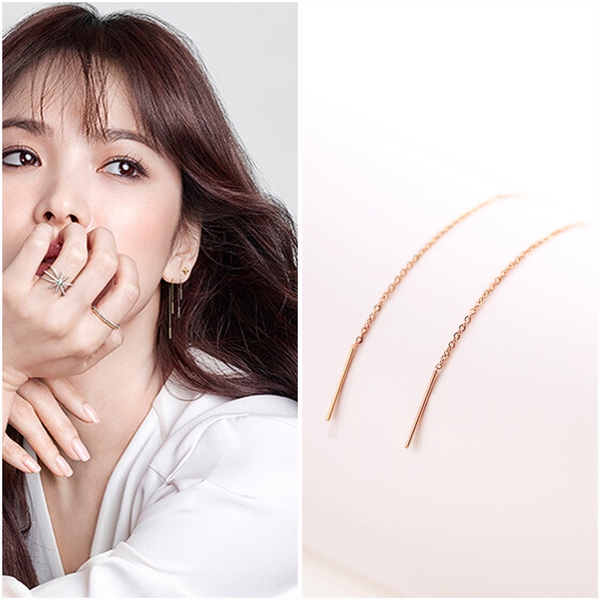 Γυναικεία  κρεμαστά σκουλαρίκια σε χρυσό μοτίβο