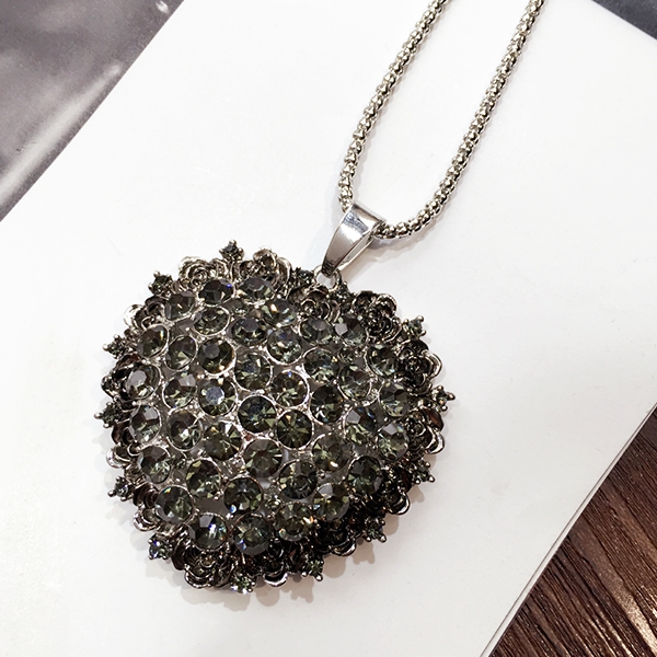 Γυναικεία κολιέ σε 3 χρώματα με κρύσταλλα-πράσινο, μπλε και άσπρο 