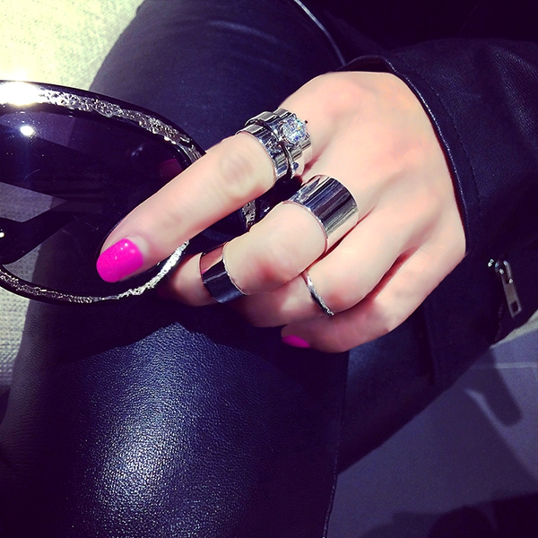 Γυναικέιο σετ δαχτυλιδιών  σε ασημί και χρυσό χρώμα - 4 κομμάτια