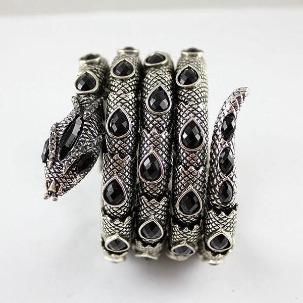 Γυναικείο βραχιόλι με τριών χρωμάτων φίδι