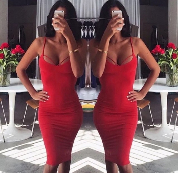 Κυρίες καλοκαίρι μύδια βραδινό φόρεμα σε δύο μοντέλα - κόκκινο και μαύρο