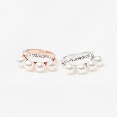 Γυναικεία Δαχτυλίδια σε χρυσό και ασημί χρώμα - μαργαριτάρι
