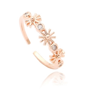 дамски пръстен в сребрист и златист - размер 1.7 см 