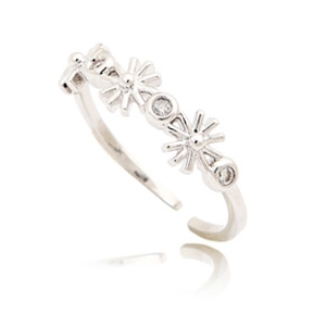 дамски пръстен в сребрист и златист - размер 1.7 см 