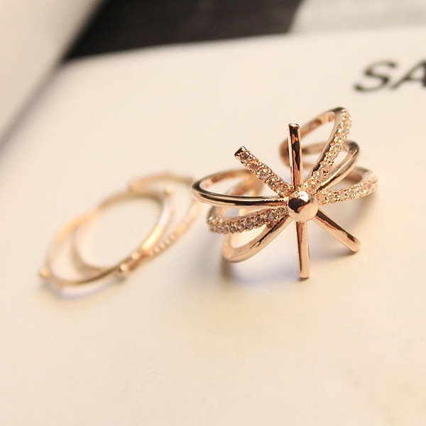 Дамски пръстени в сребрист и златист цвят - 1.7 см 