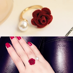 Дамски пръстени в син и червен цвят - тип роза