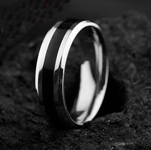 Черни мъжки пръстени изработени от стомана 