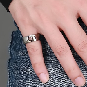 Ανδρικό Ανοξείδωτο δαχτυλίδι  σε ασημί χρώμα - σε 6 μεγέθη