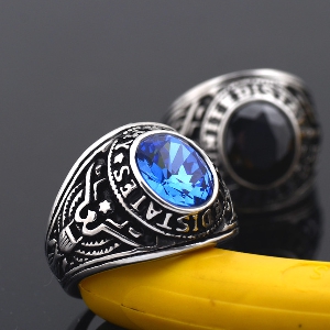 Мъжки и дамски пръстени с камък изработени от стомана - 3 модела 