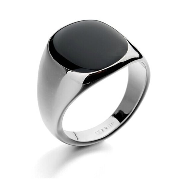 Ανδρικό δαχτυλίδι σε μαύρο και ασημί χρώμα - 4 σχέδια και 5 μεγέθη