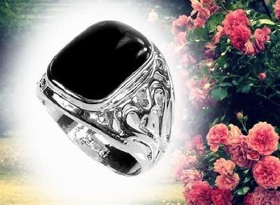 Ανδρικό δαχτυλίδι σε μαύρο και ασημί χρώμα - 4 σχέδια και 5 μεγέθη
