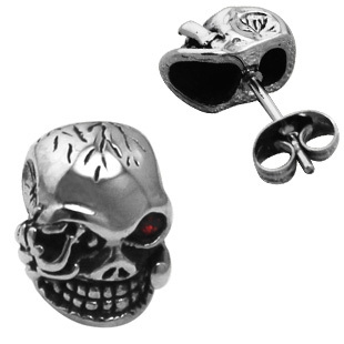 Мъжка обеца с форма на череп 