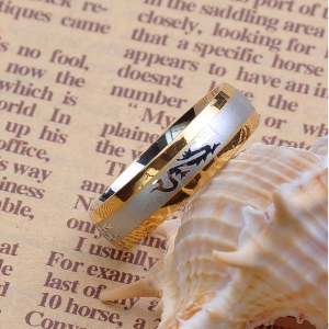 Мъжки пръстен с дракон в златно-сребрист цвят - 1 модел