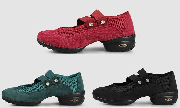 Γυναικεία παπούτσια - 3 μοντέλα για χορό σε κόκκινο, μαύρο και σκούρο πράσινο χρώμα