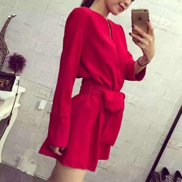 Οι γυναίκες κόκκινο καλοκαίρι μπλούζα με κορδέλα