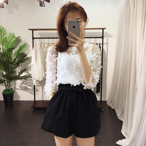 Κοντό παντελόνι γυναικείο μαύρο  με υψηλή μέση