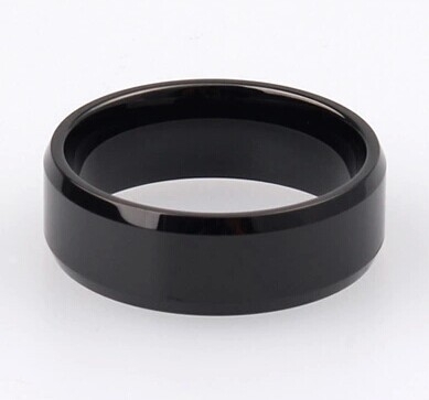  Ανδρικό μεταλλικό δαχτυλίδι σε μαύρο χρώμα Nanjie