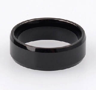  Ανδρικό μεταλλικό δαχτυλίδι σε μαύρο χρώμα Nanjie