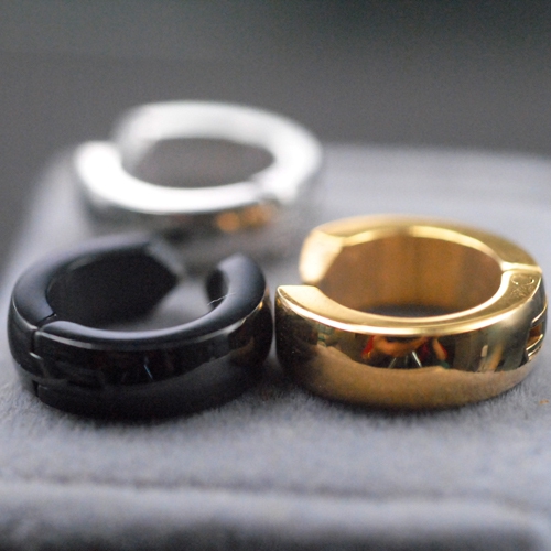 Мъжки обеци в стил ърбан - златист,черен и сребрист цвят