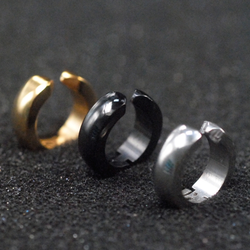 Мъжки обеци в стил ърбан - златист,черен и сребрист цвят