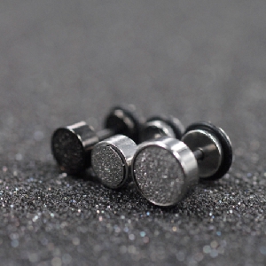Ανδρικά σκουλαρίκια σε ασήμι και μαύρο - 6 mm, 8 mm και 10 mm